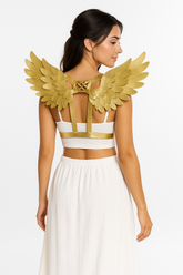 Golden Gilded Glam Wing Harness for Halloween